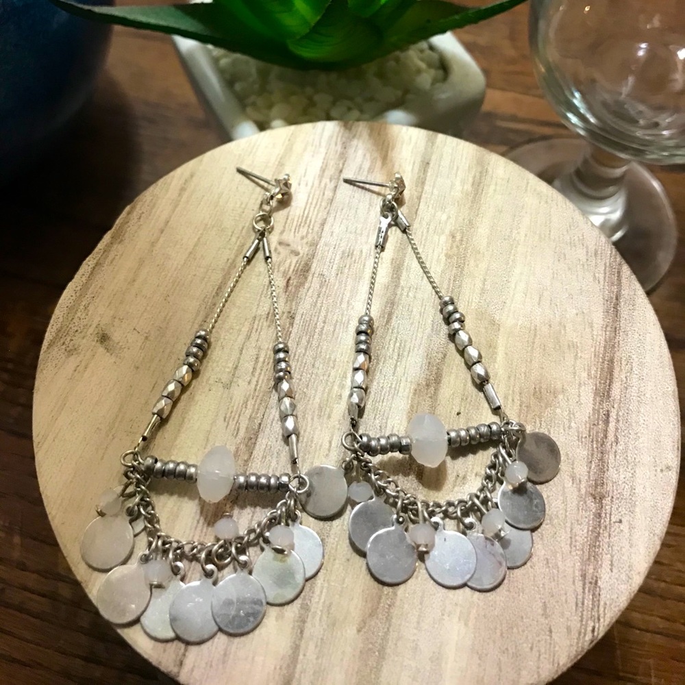 Silver dangling earrings